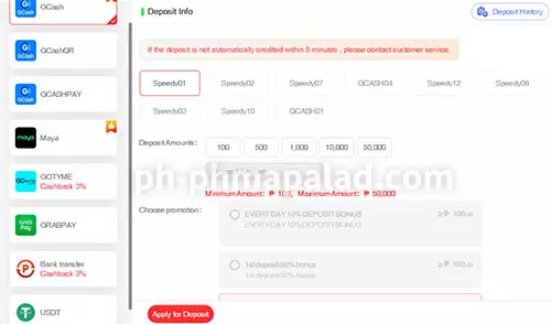Deposit phmapalad